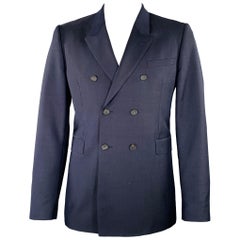 BURBERRY PRORSUM Size 44 Blue Indigo Double Breasted Sport Coat