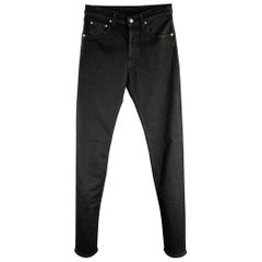 HELMUT LANG Size 31 Black Cotton Blend Straight Jeans