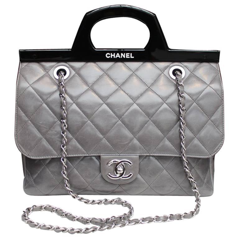 Winter 2014 Chanel Grey Quilted Lambsking Timeless Handbag