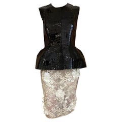 Giambatista Valli 2012 Couture Croc Top and Lace Skirt Set