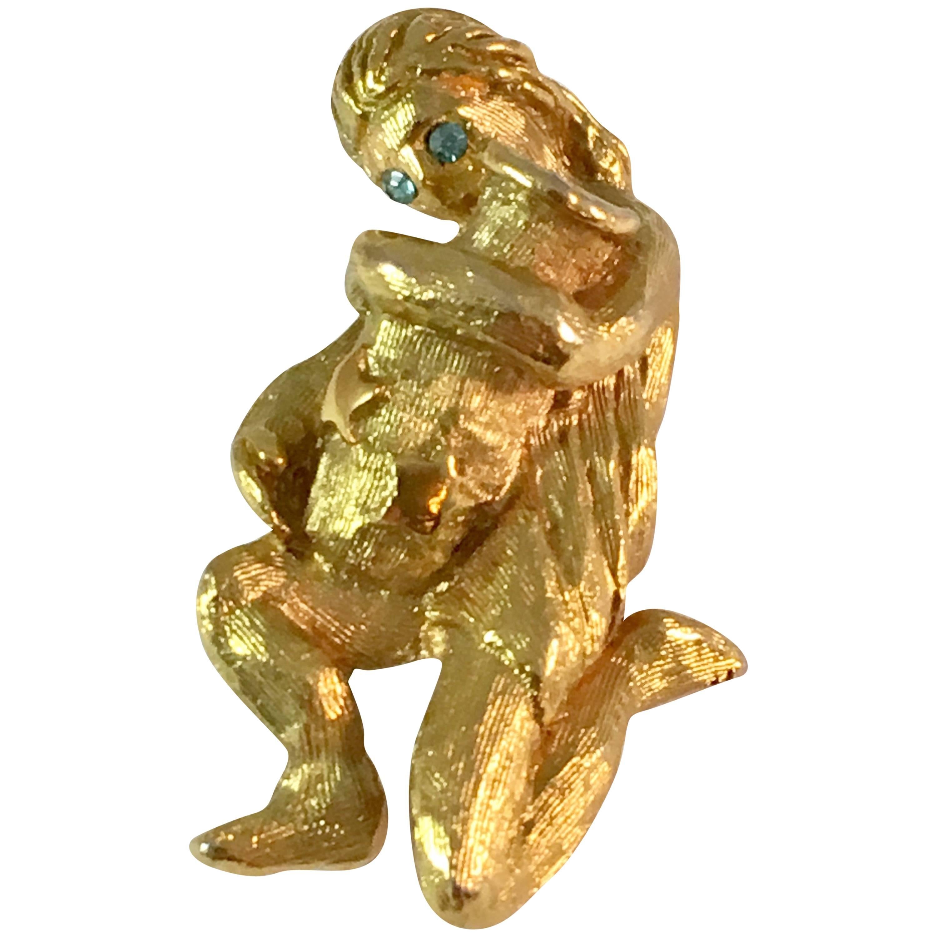 1960s Kenneth Jay Lane Aquarius Zodiac Brooch For Sale