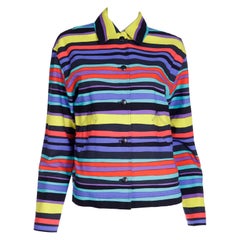 1993 Isaac Mizrahi Vintage Colorful Striped Jacket Gene Meyer Collaboration