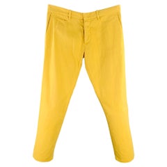 JIL SANDER Size 33 Mies Yellow Cotton Low Rise Button Fly Jeans