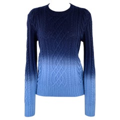 RALPH LAUREN Jersey de punto por cable ombre de cachemira azul marino talla S