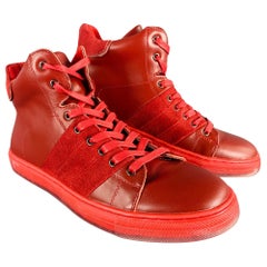 BADGLEY MISCHKA Size 10 Teddy Red Leather High Top Sneakers