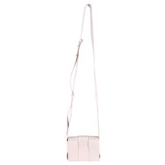 BOTTEGA VENETA Cassette Candy White Woven Leather Cross Body Handbag