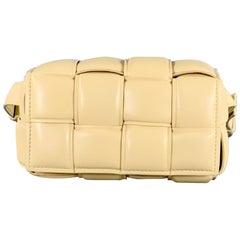 BOTTEGA VENETA Mini Cassette Tan Woven Leather Waist Bag