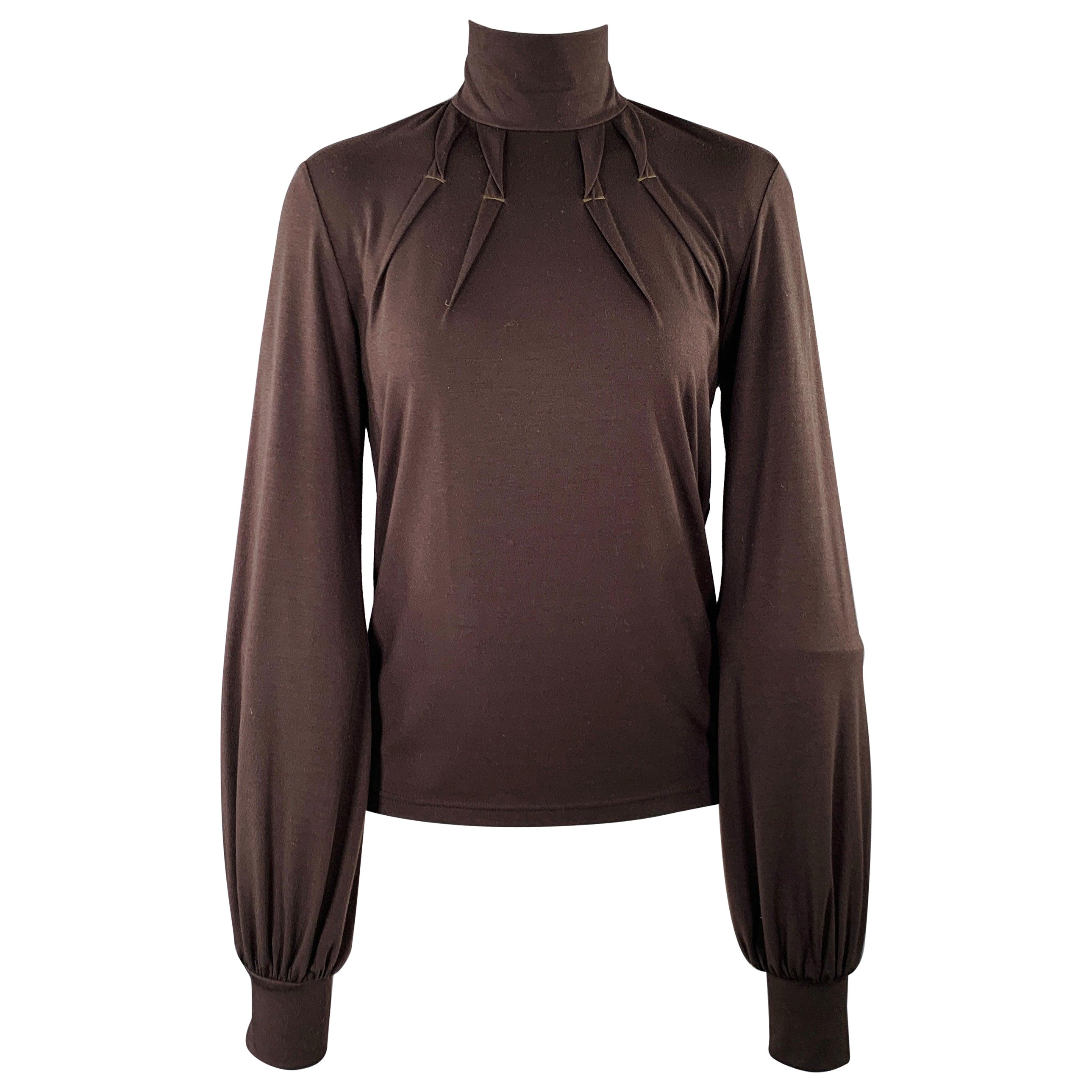 BARBARA BUI Taille M Pull à col roulé plissé en mélange de polyester Brown