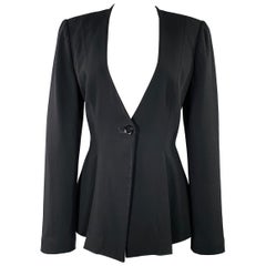 GIORGIO ARMANI Chaqueta Blazer de mezcla de lana negra talla 6
