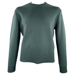 BOTTEGA VENETA Talla L Jersey de punto verde de lana con cuello redondo