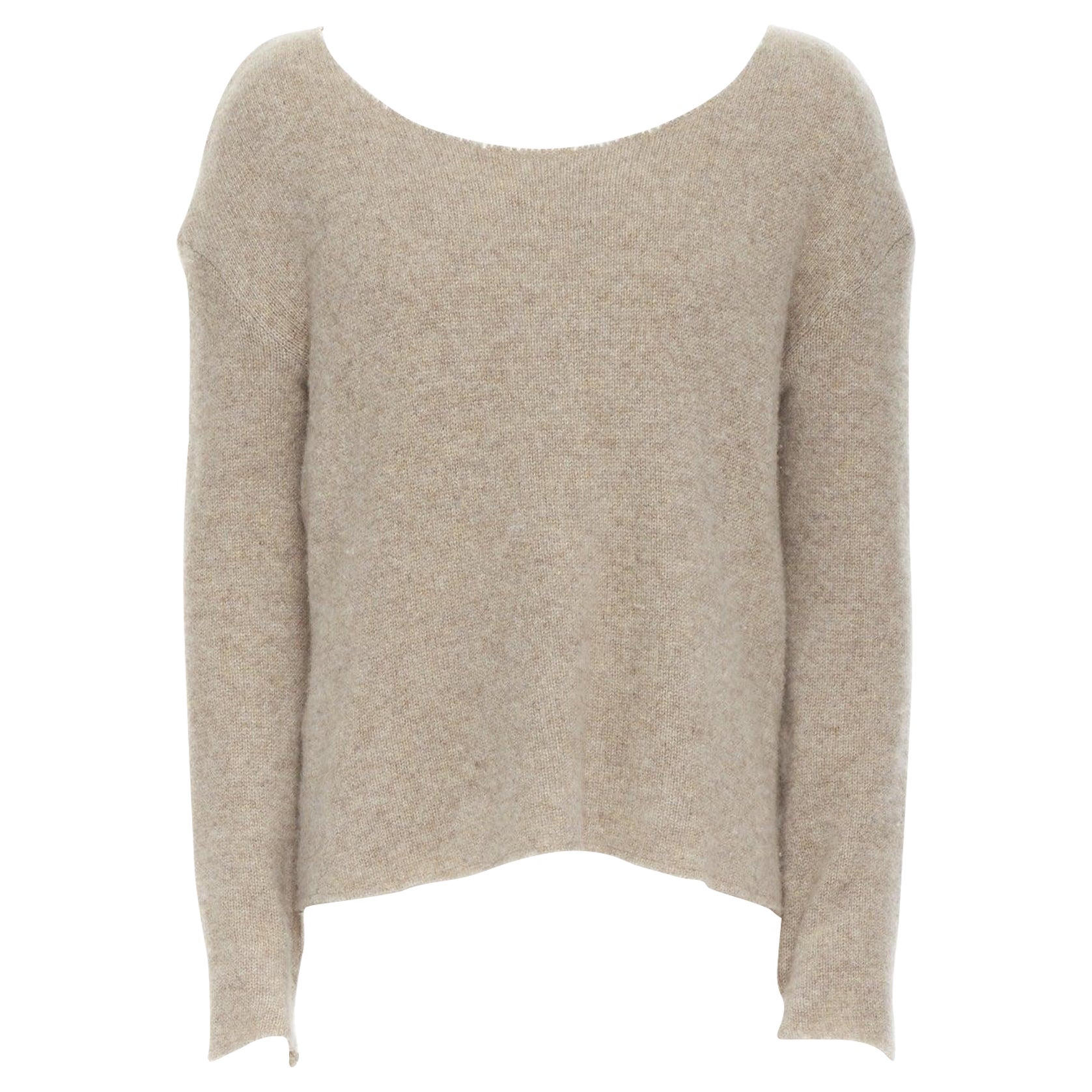 THE ELDER STATESMEN 100% cashmere oatmeal brown loose sweater S
