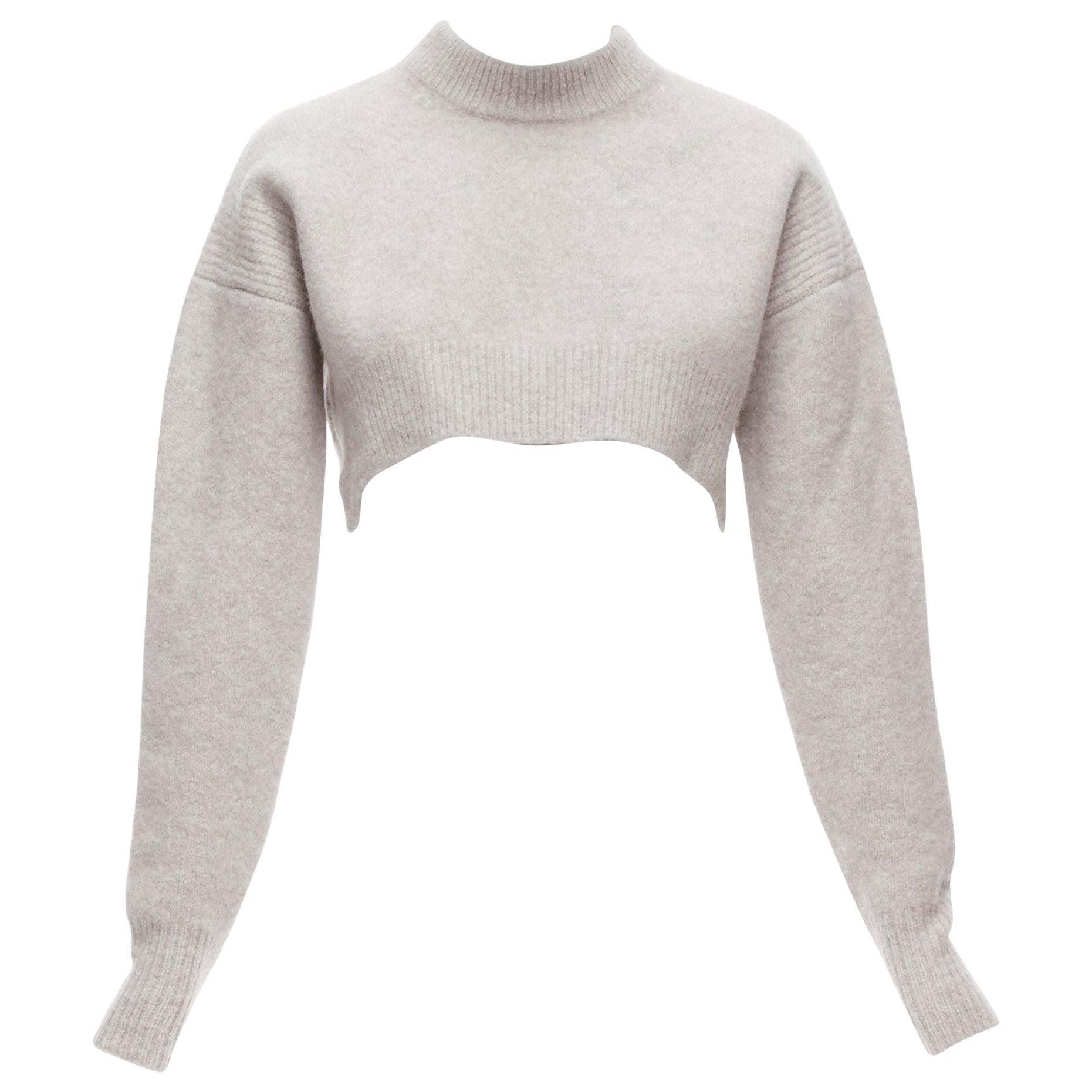ALL SAINTS Naomi beige in misto lana con collo alto e maniche lunghe S