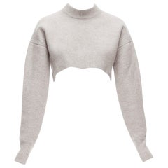 ALL SAINTS Naomi beige mezcla de lana cuello alto jersey de manga larga S