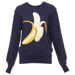 ACNE STUDIOS 10 CORSO COMO banana embroidery logo navy sweater S