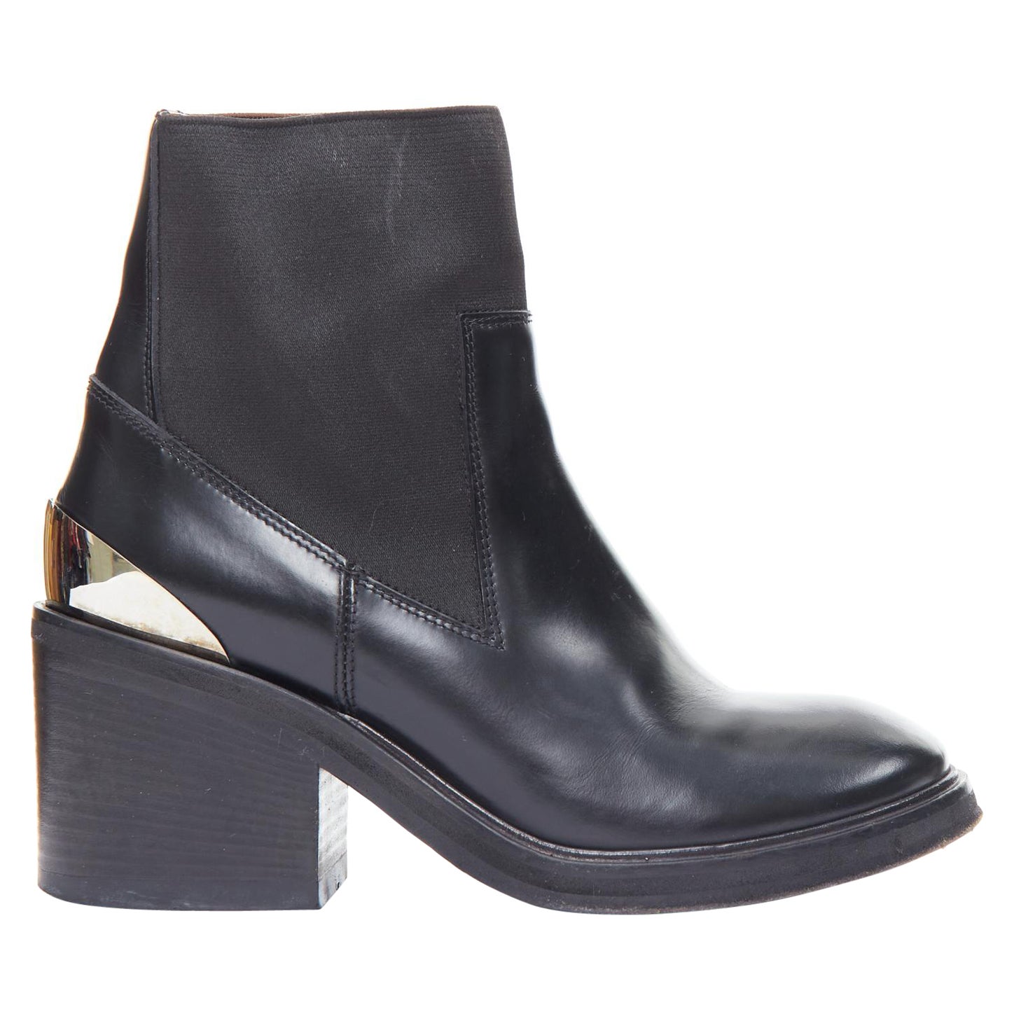 ACNE STUDIOS Dion bottes à soufflet à talon bloc en métal argenté EU38 en vente