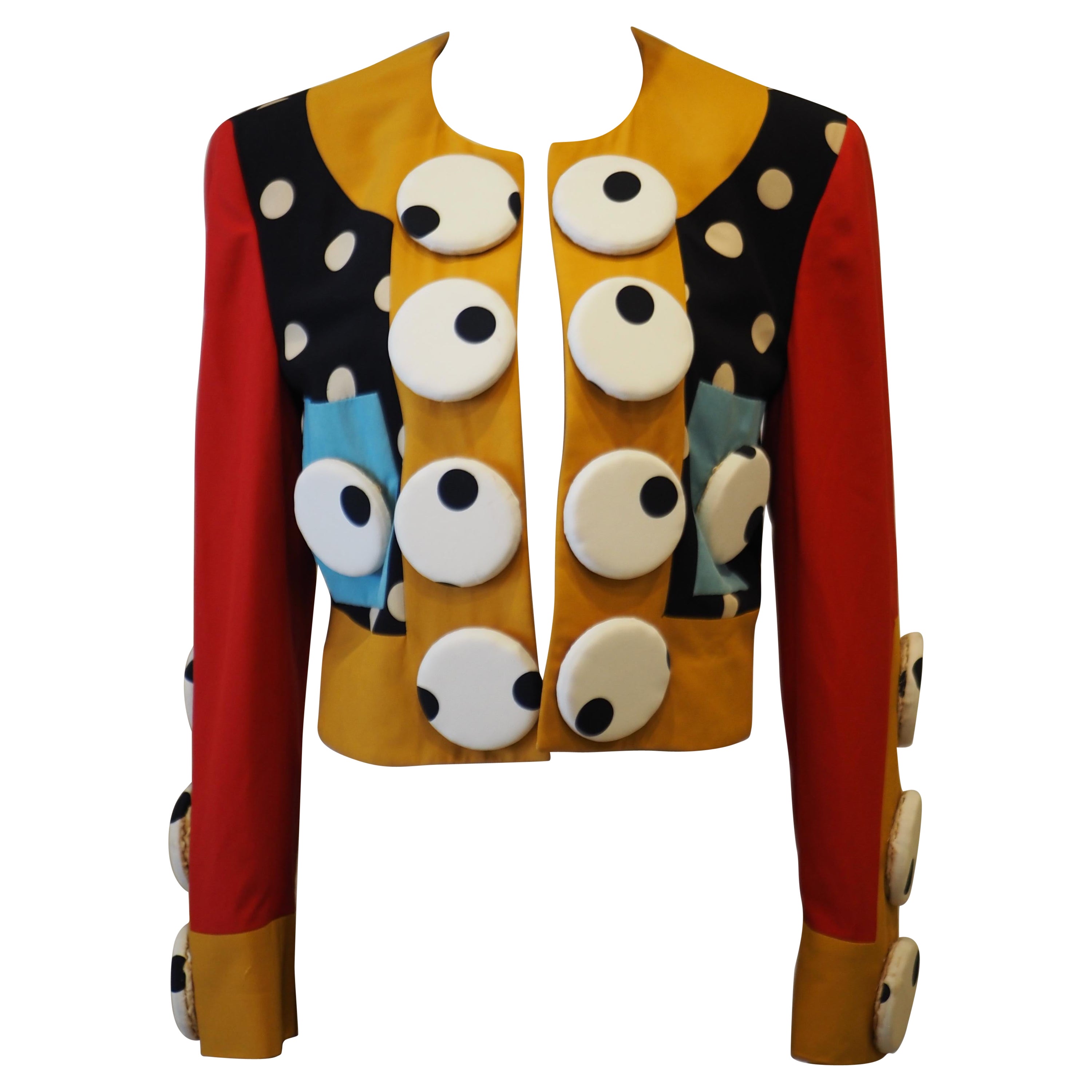 Moschino couture multicoloured iconic jacket For Sale