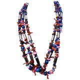 Collana artigianale di corallo esotico e lapis semiprezioso