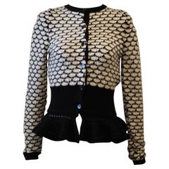 Cardigan en laine noir et blanc Christian Dior