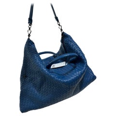 Bottega Veneta Maxi Convertible Tote Bag Hobo in pelle Navy Two-way Carry 50cm