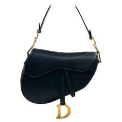 Dior Saddle 2018 Medium Smooth Calfskin Leather Bag Black