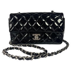 Chanel Classic Flap Rectangular Mini Patent Leather Silver Hardware, 2013-2014