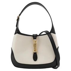 Gucci Jackie 1961 Borsa in pelle bianca e nera piccola
