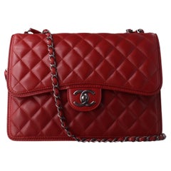 Chanel Classic Flap Jumbo Large Rouge en cuir de veau, 2013-2014