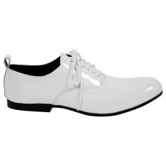 ungetragene COMME DES GARCONS weiße Lackleder Oxford Schuhe - 7