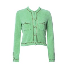 Chanel 2020 Iconic Fluffy Jacket with Chain Link Trim