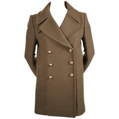 unworn BALMAIN khaki melton wool military coat 11