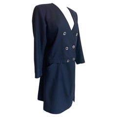 Yves Saint Laurent conjunto tailleur vintage con falda azul noche