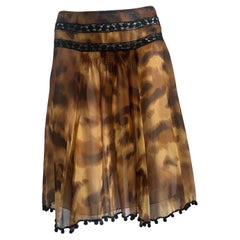 Y2K Blumarine Silk Leopard Skirt