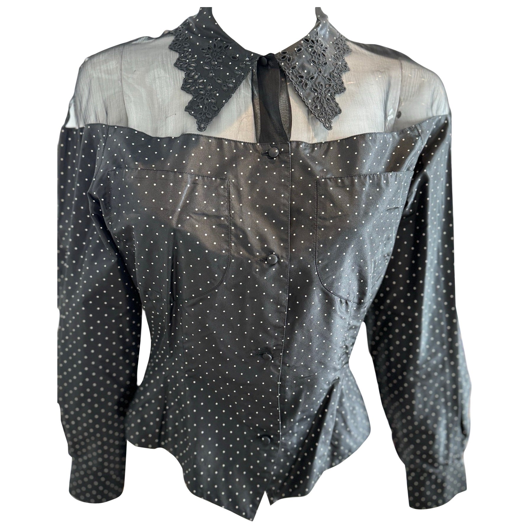 1990s Lolita Lempicka Taffeta Top For Sale
