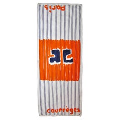 Courreges Paris Stripe Logo Scarf 1960s