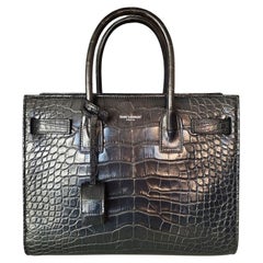 Saint Laurent Sac de jour en alligator bleu