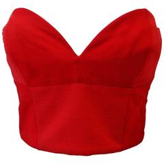 Rare Gianni Versace Couture Red Bustier Top Fall 1992 4