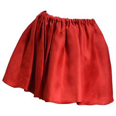 Cutest 2000s Miu Miu Silk Vivid Red Tutu Mini Skirt 8