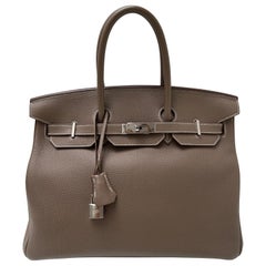Hermes Etoupe Birkin 35 Bag