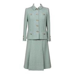 1960 Rare Celadon Chanel Haute -Couture Suit 