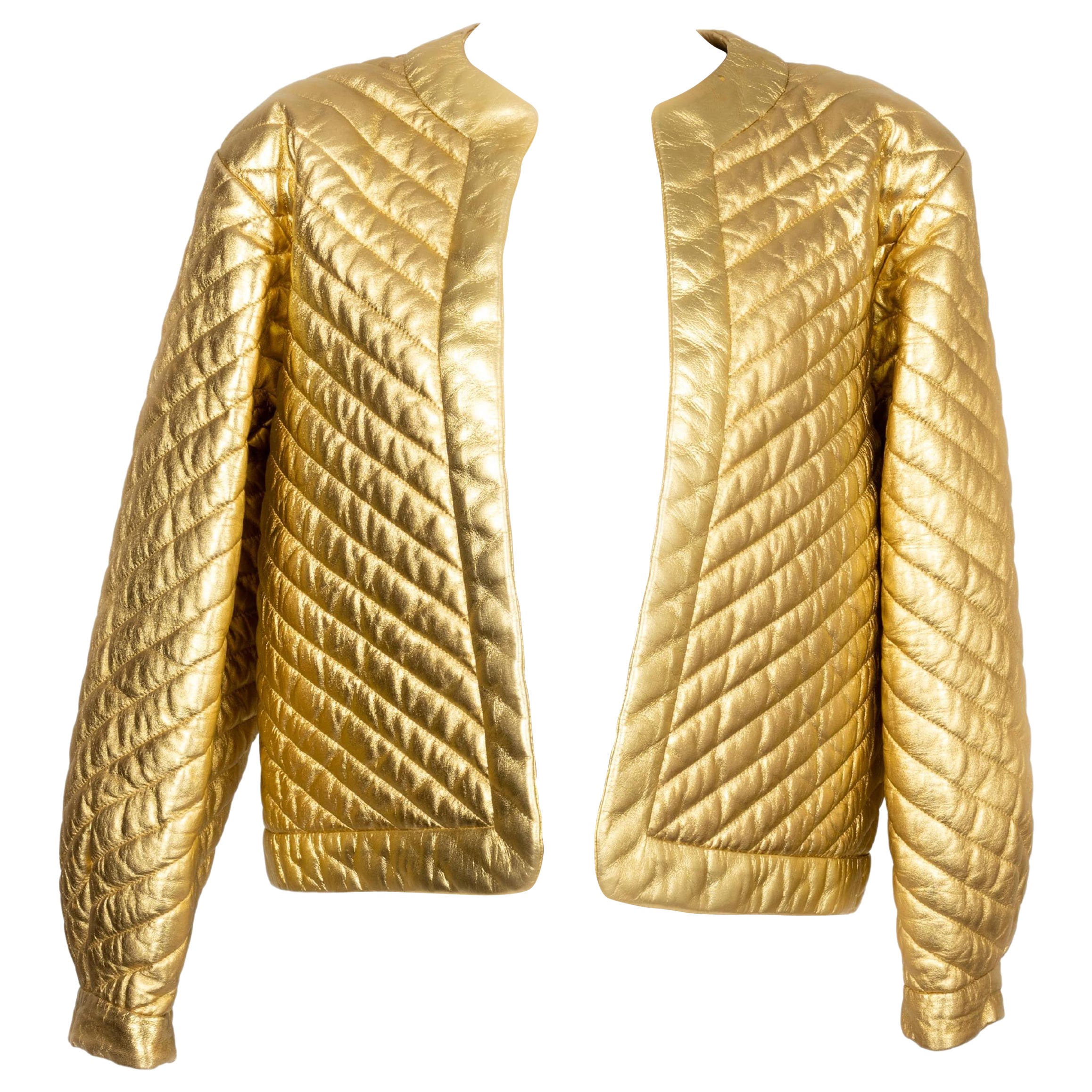 Giacca in pelle dorata di Yves Saint Laurent