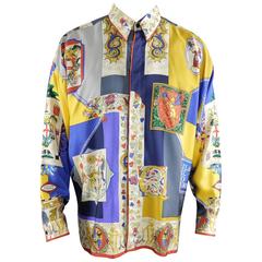 Gianni Versace 1992 Barocco Silk Printed Shirt - Medieval