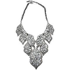 Runway Rhinestone Bib Necklace