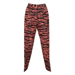 DRIES VAN NOTEN Pant Straight Leg Print Black Peach Sz 36 NWT