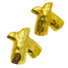 Vintage Goldtöne Designer-Ohrclips an Ohrringen