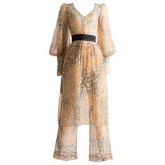 Jean Varon voile summer dress and pants ensemble, circa 1971 12
