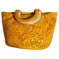 Chanel Patent CC Perforated Tote Bag ,  Vintage Orange Beach Bag