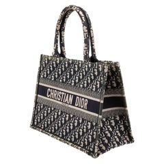 Christian Dior  Medium Oblique Book Tote, Black & White