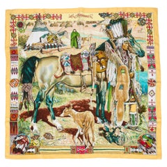 Collectible Hermès Les Cheyennes Silk Scarf by Kermit Oliver
