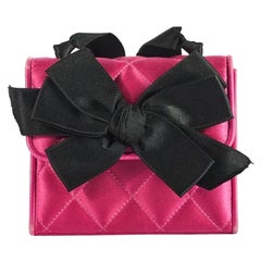 Borsa a Spalla Chanel Mini Flap Raso Fiocco Fucsia