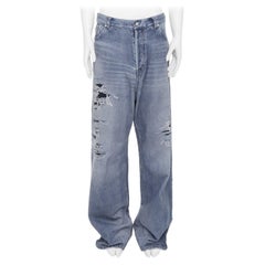 BALENCIAGA Demna 2023 - Sweat-pantalon large à imprimé jean bleu trompe-l'œil S